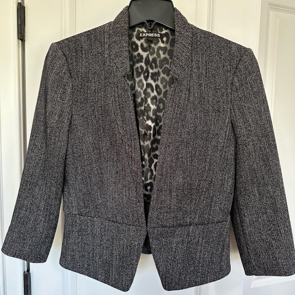 Express black tweed blazer